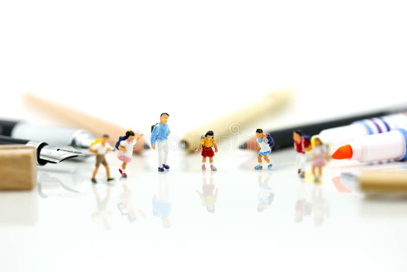 Miniature People : Children and Student with School Supplies,Education ...