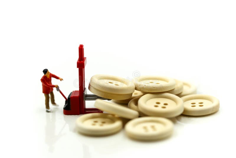 Miniature people : worker with Buttons for clothes using for co