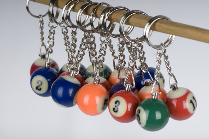 Miniature pool ball keyrings