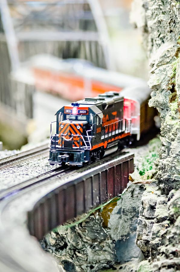Miniature Toy Model Train on Display Stock Photo Image of motion, classic 83175592