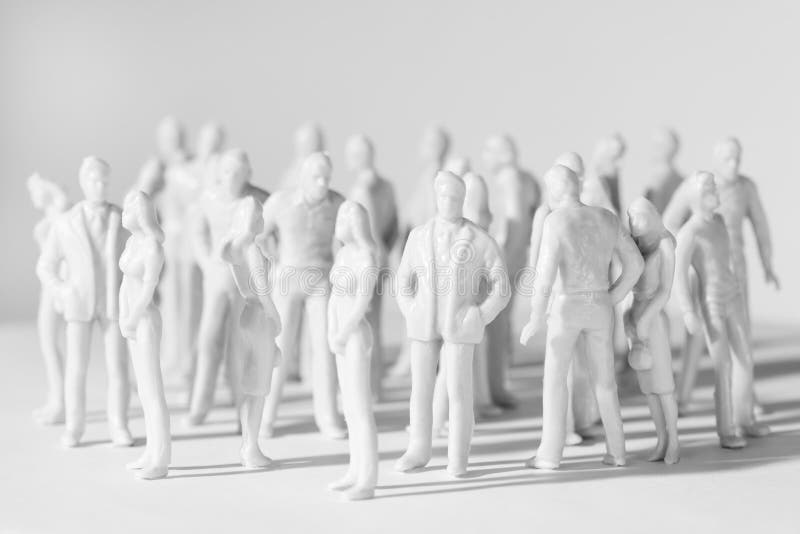 Miniature Toy People Stand in Different Poses Stock Image Image of