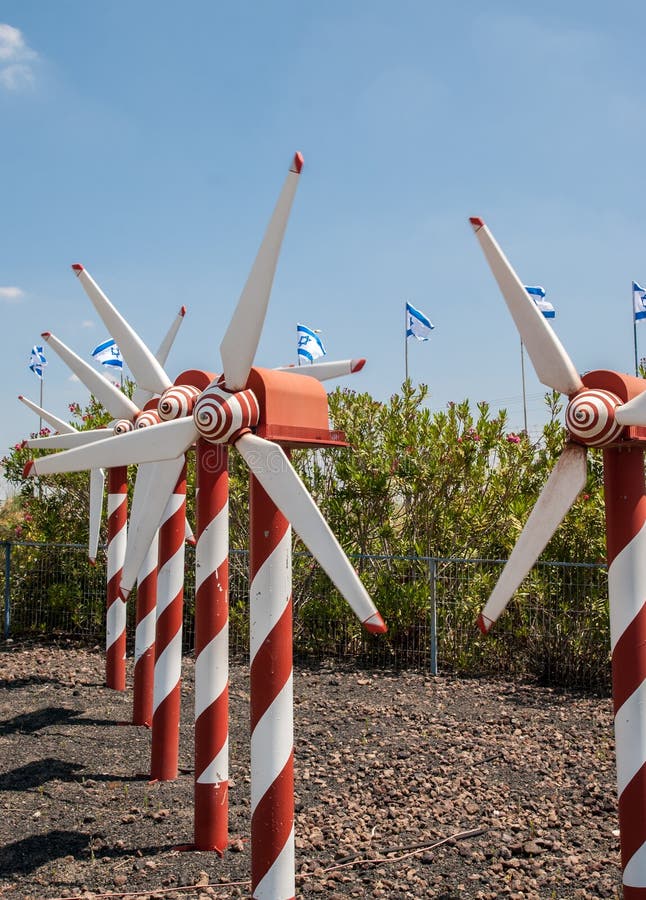Miniature of wind turbine rows stock images Miniature of wind turbine rows stock images