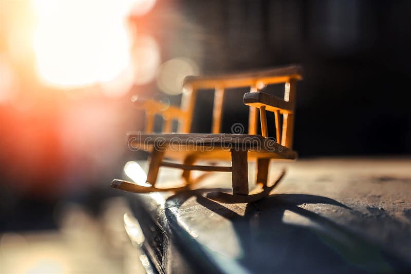 Miniature Wooden Rocking Chair Toy. Close Up Shooting. Background Bokeh  Sunset Stock Photo - Image of beach, design: 197483292
