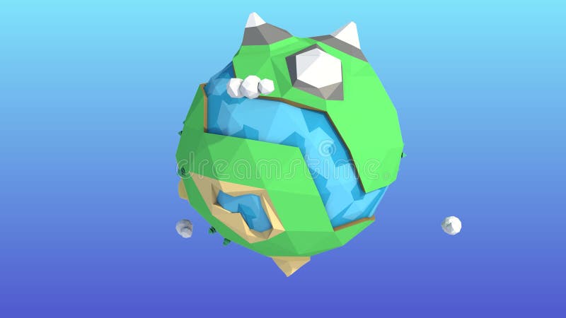 Animatie van een miniatuur draaiende aarde vector illustratie