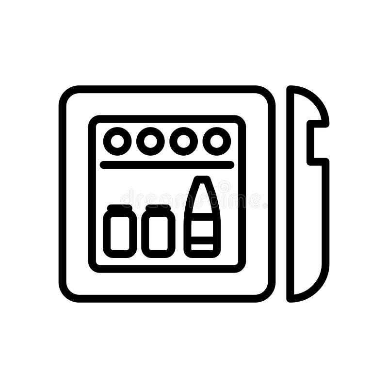 Minibar Icon Vector Isolated on White Background, Minibar Sign , Line