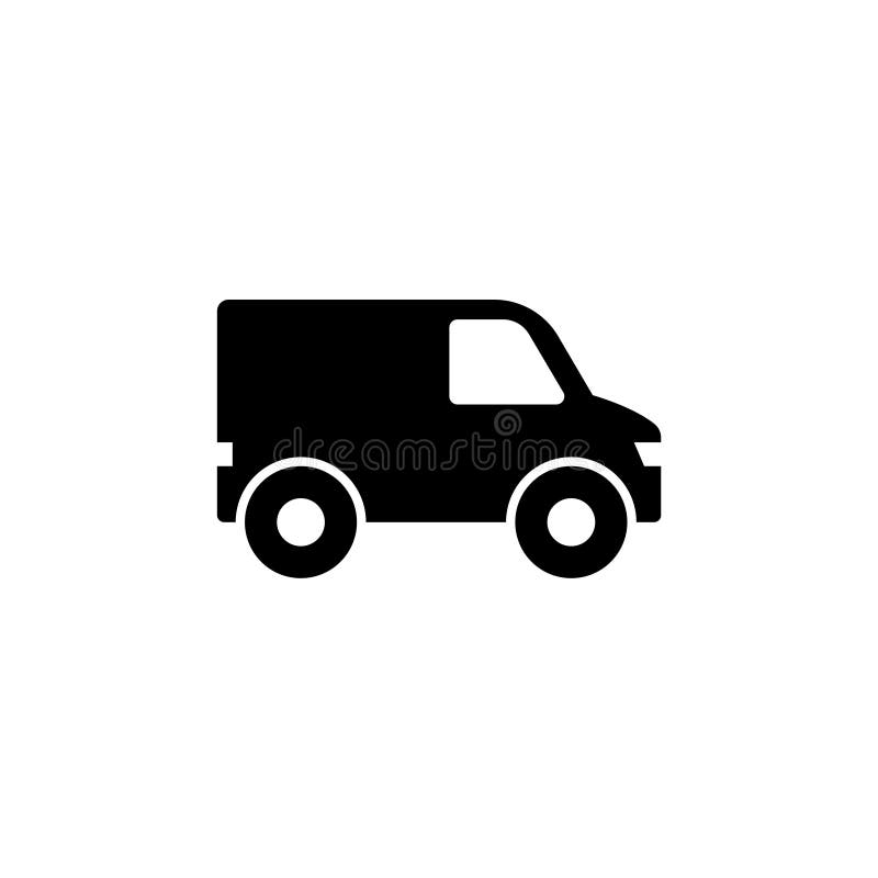 Minibus, Van Mini Bus Flat Vector Icon royalty-vrije illustratie Minibus, Van Mini Bus Flat Vector Icon royalty-vrije illustratie