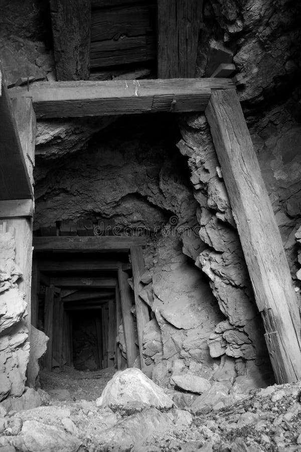 An old collapsed mine tunnel. An old collapsed mine tunnel.