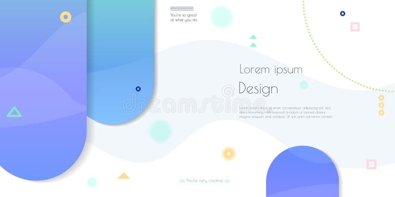 Minimal abstract geometric shape, line and gradient color on white background. Modern simple vector design stock illustration