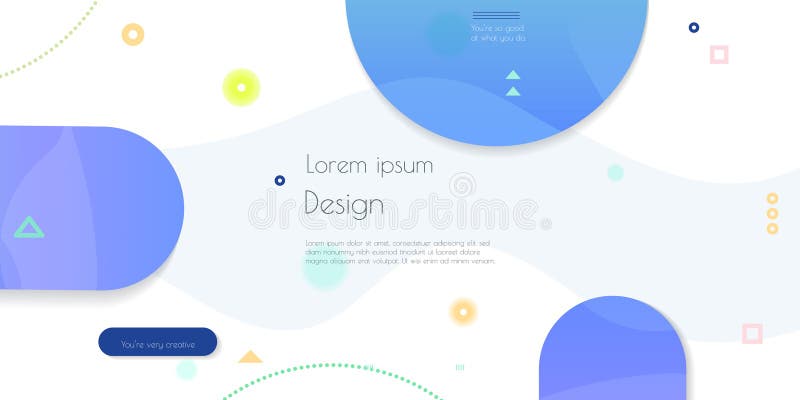 Minimal abstract geometric shape, line and gradient color on white background. Modern simple vector design stock illustration