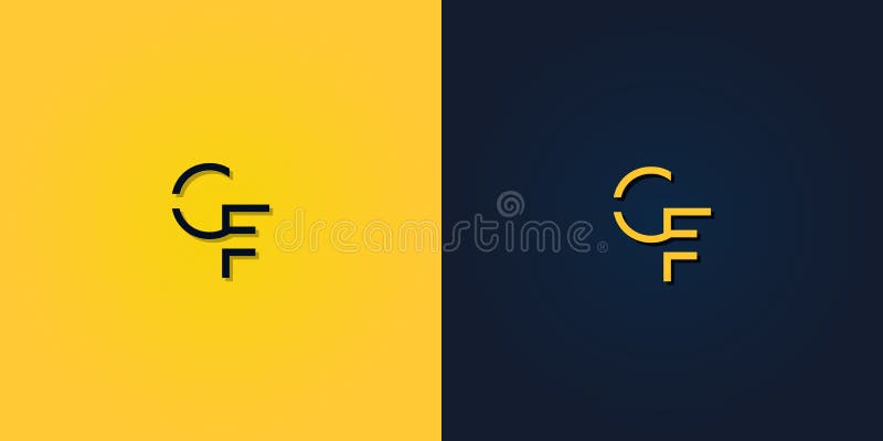 Minimal abstrakt inledande bokstav cf-logotyp vektor illustrationer