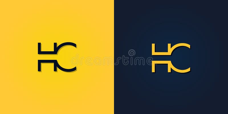 Minimal abstrakt inledande bokstav hc-logotyp royaltyfri illustrationer