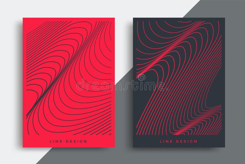 Minimal brochure layout with optical fluid line. royalty free illustration