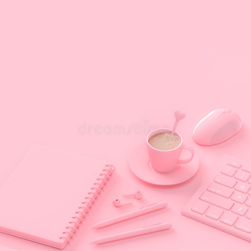 Coffee pink cup on pink pastel background minimal concept Stock Photo by  ©oatintro 184055682