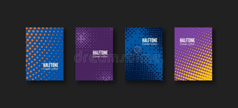 Minimal covers design. Geometric patterns set. Minimalistic identity template. Colorful halftone gradients. Vector illustration vector illustration