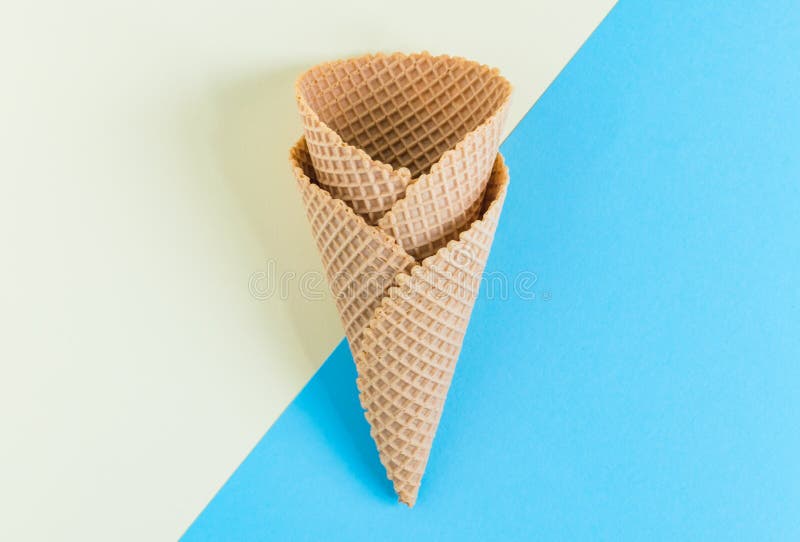 Two Empty Ice Cream Cones On Half Yellow Half Blue Pastel Background Stock Image Image Of Cream Cold Two Empty Ice Cream Cones On Half Yellow Half Blue Pastel Background Stock Image Image Of Cream Cold