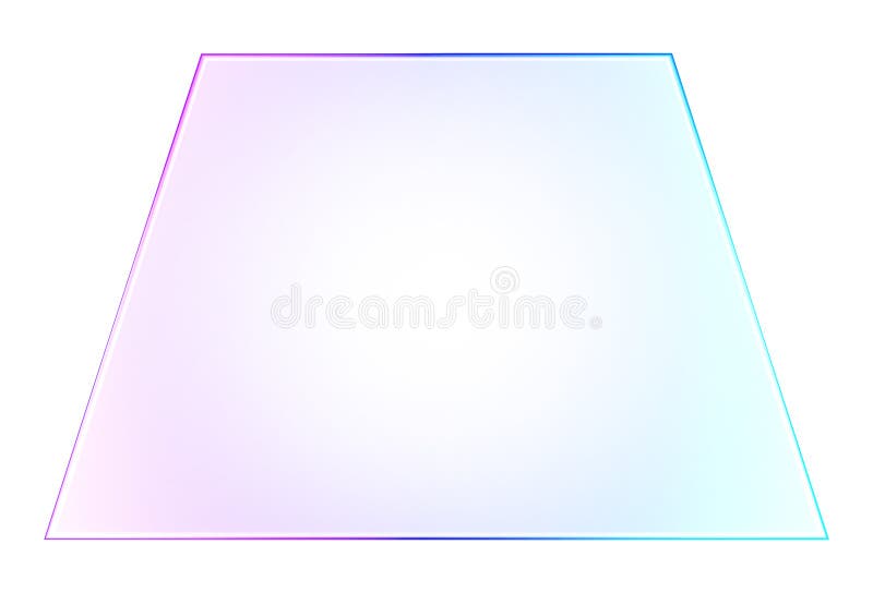 Minimal 3D glass style trapezoid shape in purple and blue gradient. Useful for modern design, abstract elements, and geometric royalty free illustration