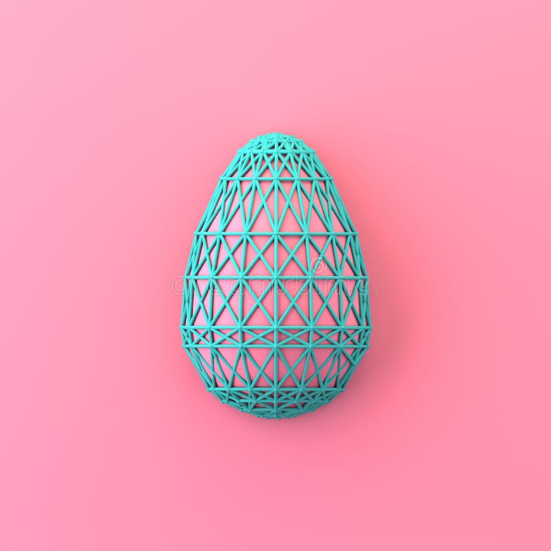 Minimal Easter concept: egg on pink background stock images