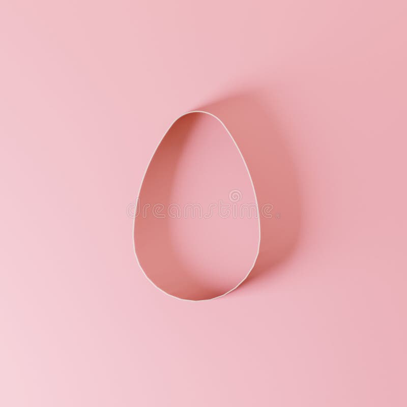 Minimal easter concept: paper egg on pink background royalty free stock photo