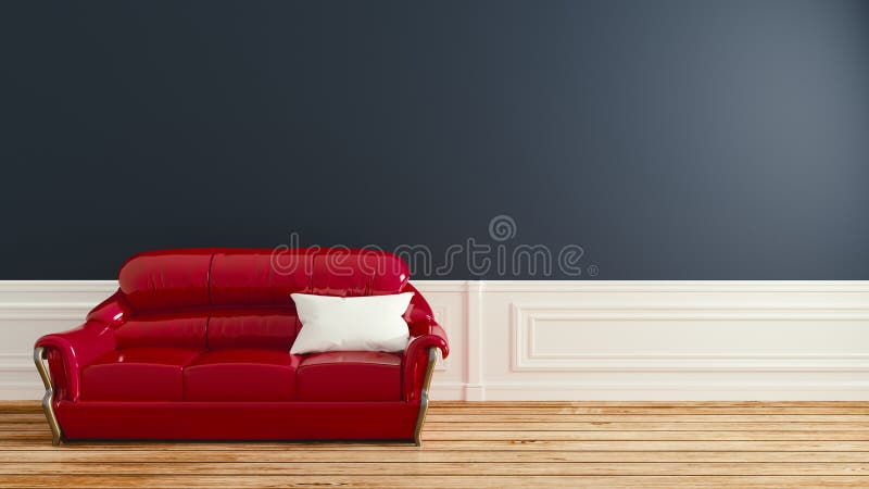 Minimal, Empty room interior design, 3d rendering royalty free illustration