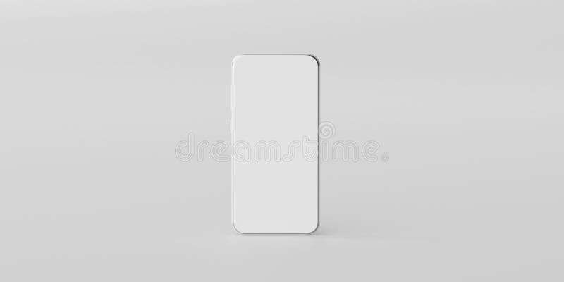 Minimal empty screen smartphone mockup on white background royalty free illustration