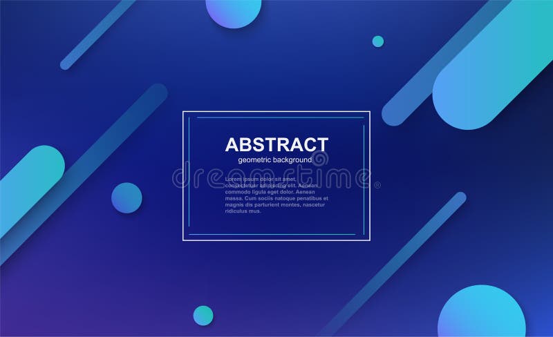 Minimal geometric business background with composition of shapes. Abstract dynamic cover design blue color stock illustration
