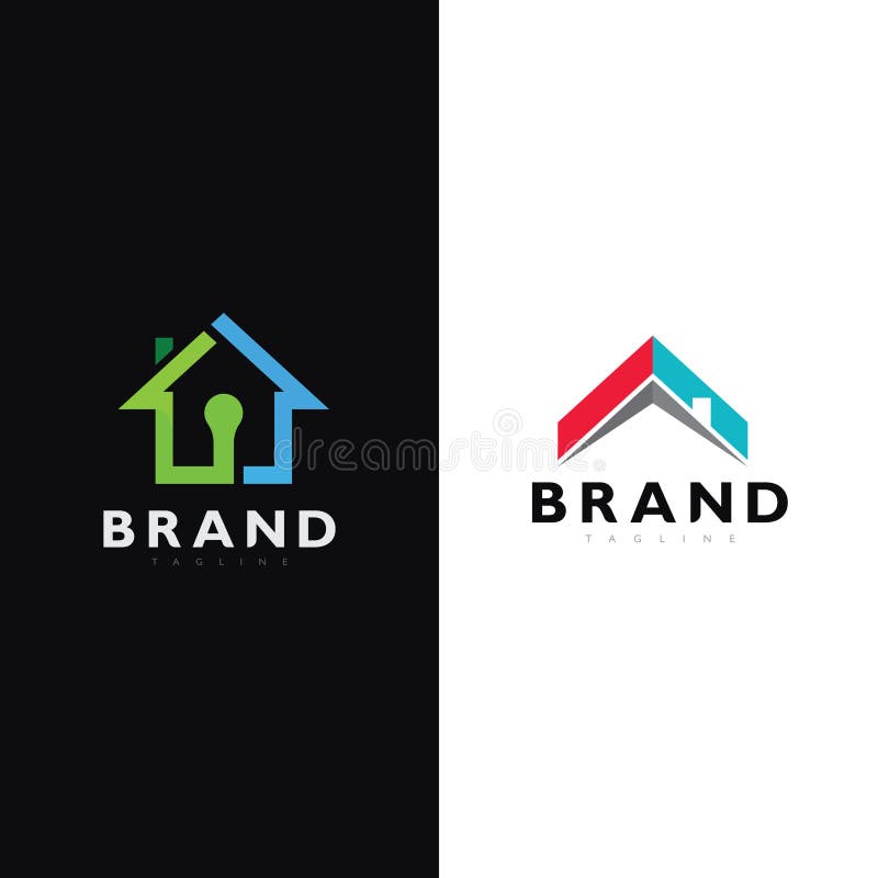 Minimal Home Architecture Logo Icon for Construction and Property Branding stock illustration