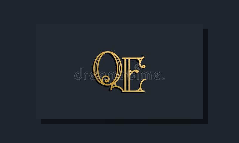 Minimal Inline style Initial QE logo royalty free illustration