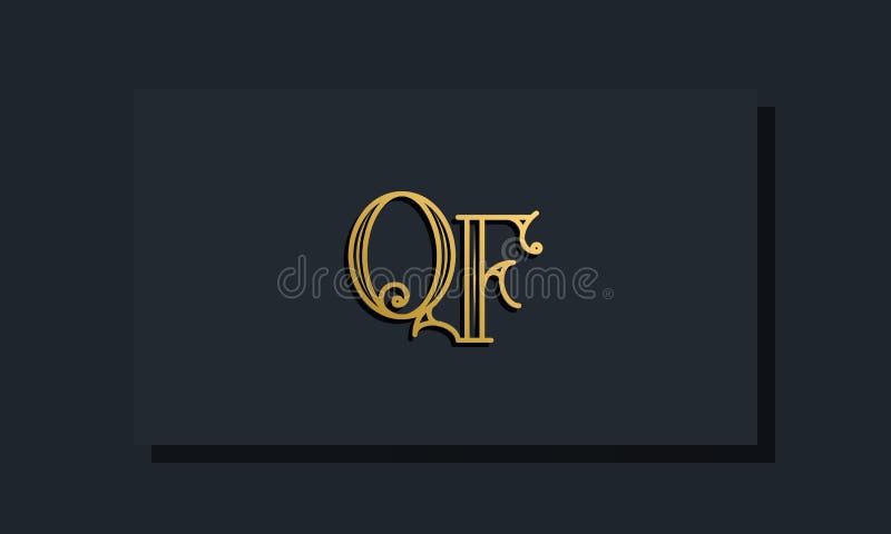Minimal Inline style Initial QF logo vector illustration