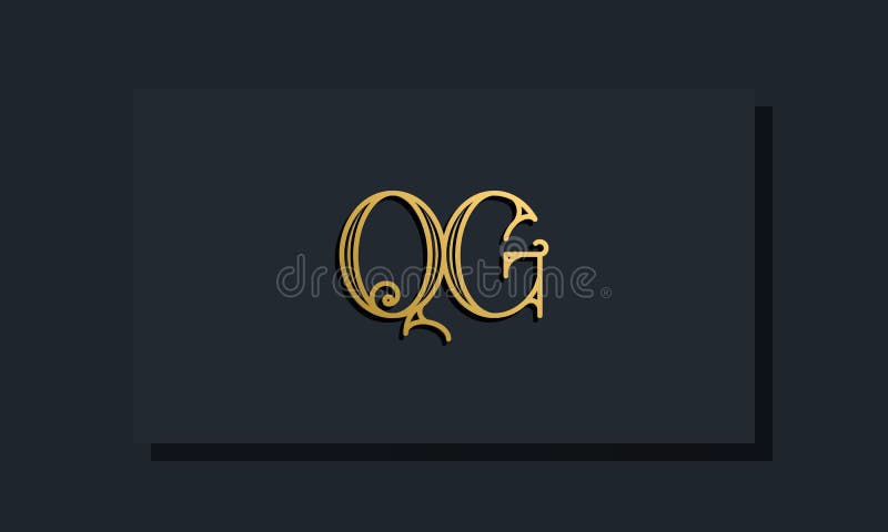 Minimal Inline style Initial QG logo vector illustration