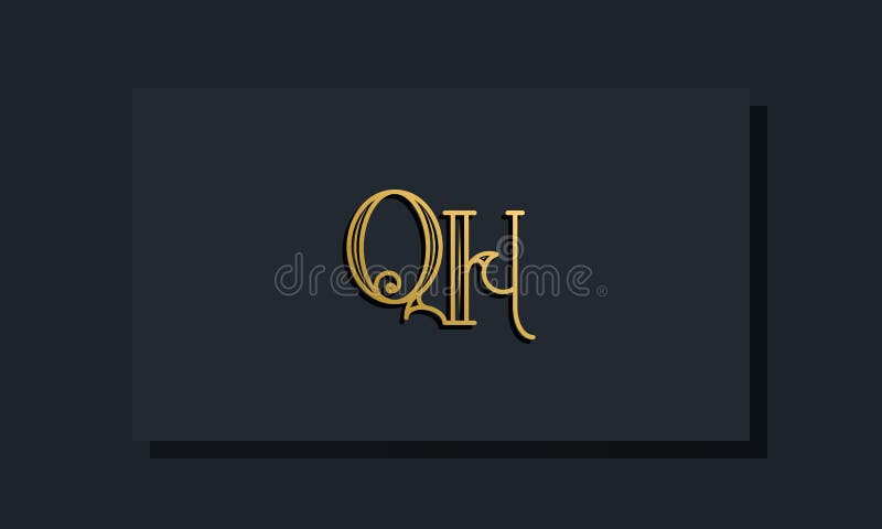 Minimal Inline style Initial QH logo vector illustration