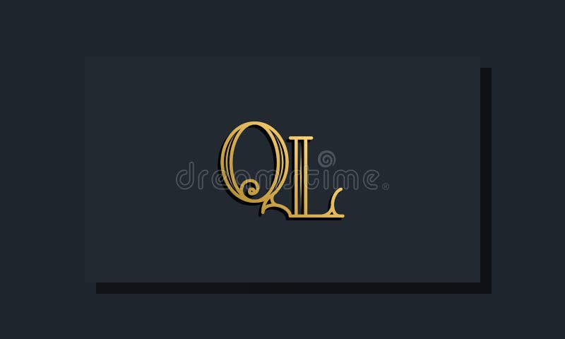 Minimal Inline style Initial QL logo vector illustration