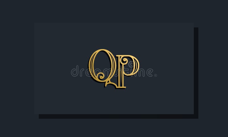 Minimal Inline style Initial QP logo royalty free illustration