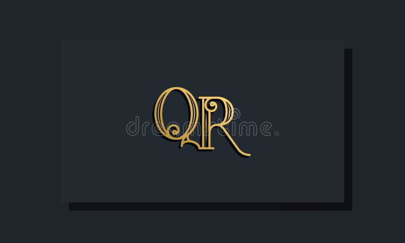 Minimal Inline style Initial QR logo stock illustration