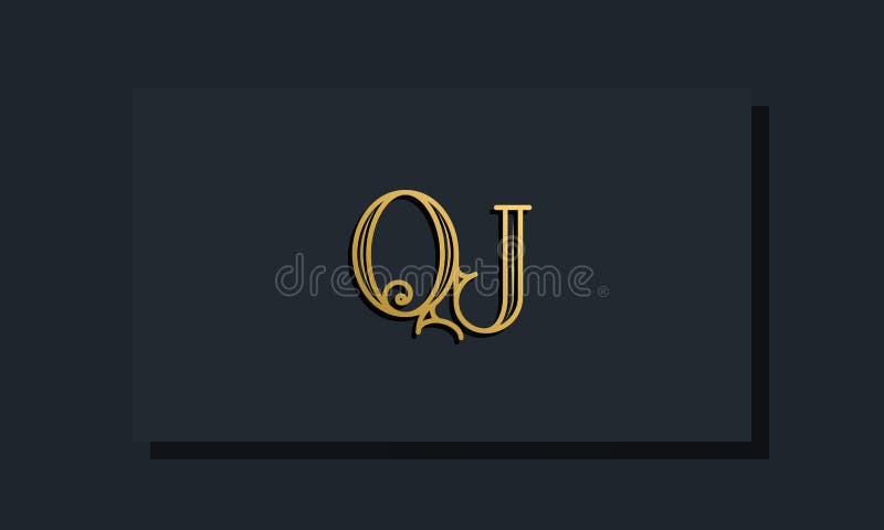 Minimal Inline style Initial QU logo vector illustration
