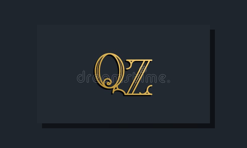 Minimal Inline style Initial QZ logo stock illustration