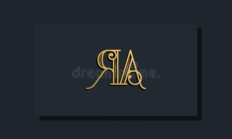 Minimal Inline style Initial RA logo royalty free illustration