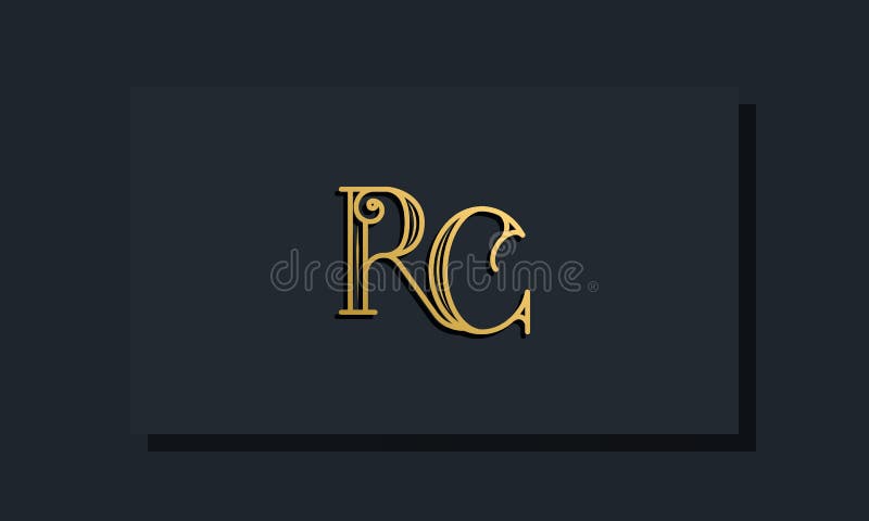 Minimal Inline style Initial RC logo vector illustration