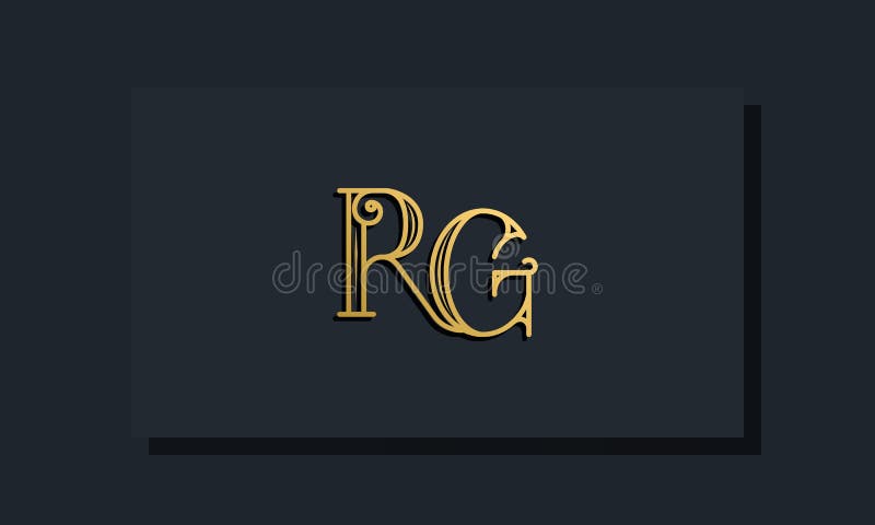 Minimal Inline style Initial RG logo vector illustration