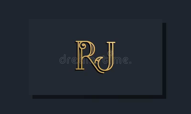Minimal Inline style Initial RJ logo vector illustration