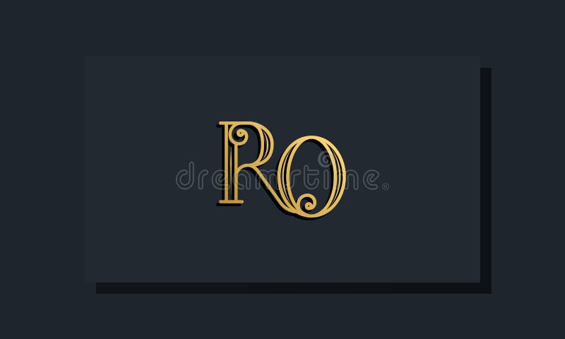 Minimal Inline style Initial RO logo vector illustration