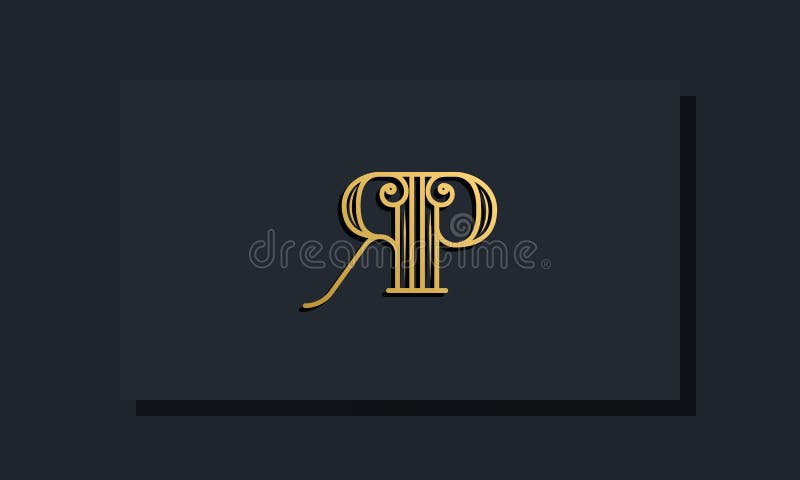 Minimal Inline style Initial RP logo stock illustration