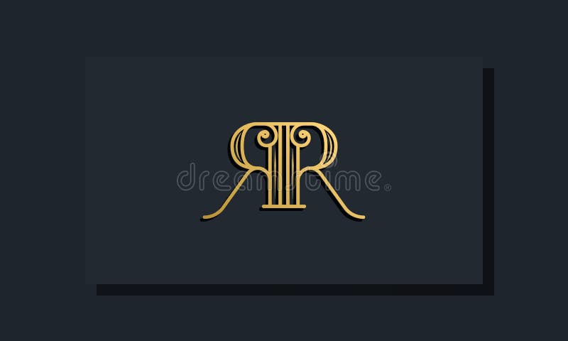 Minimal Inline style Initial RR logo stock illustration