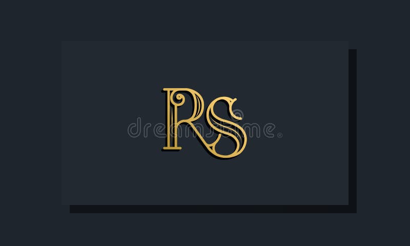 Minimal Inline style Initial RS logo royalty free illustration