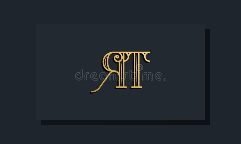 Minimal Inline style Initial RT logo vector illustration