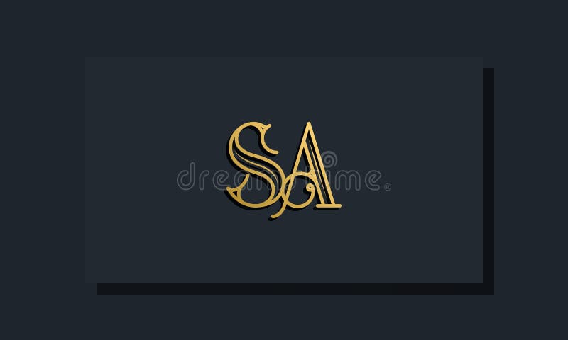 Minimal Inline style Initial SA logo royalty free illustration