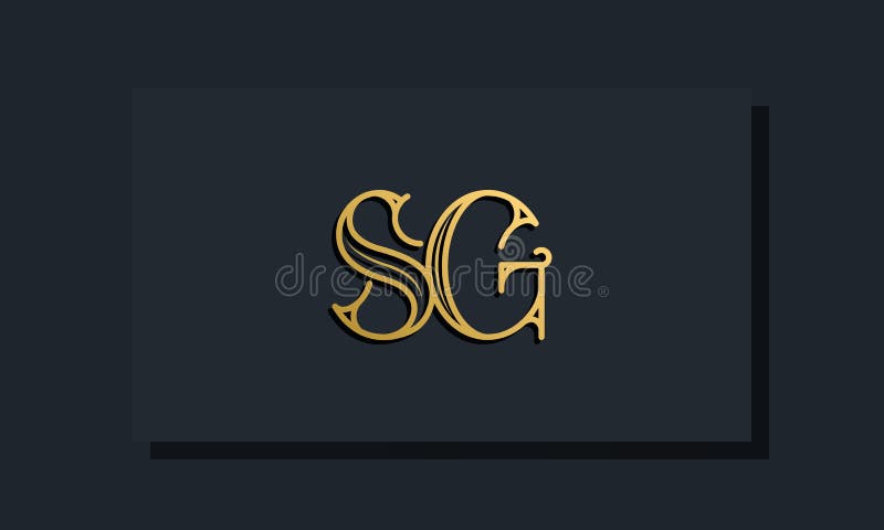 Minimal Inline style Initial SG logo vector illustration