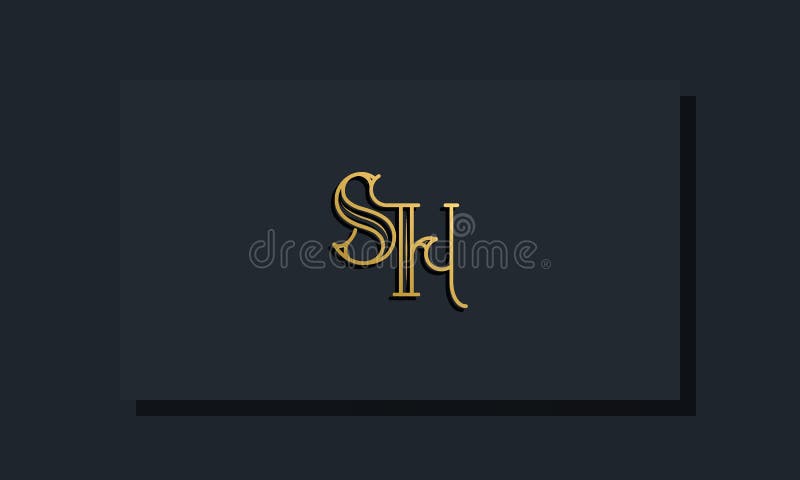 Minimal Inline style Initial SH logo vector illustration