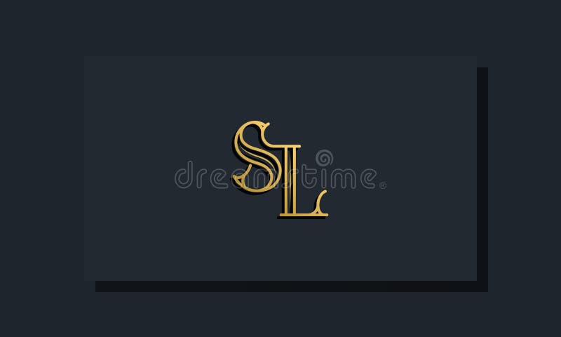 Minimal Inline style Initial SL logo vector illustration