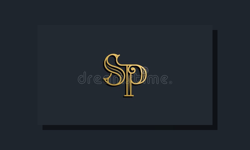 Minimal Inline style Initial SP logo royalty free illustration