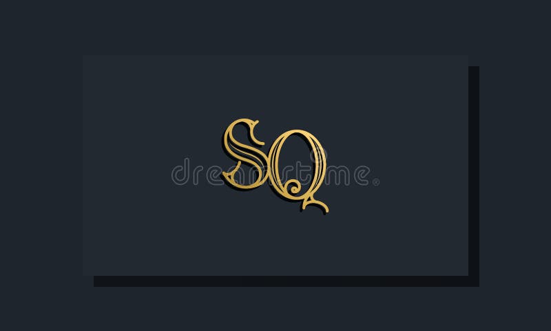 Minimal Inline style Initial SQ logo vector illustration